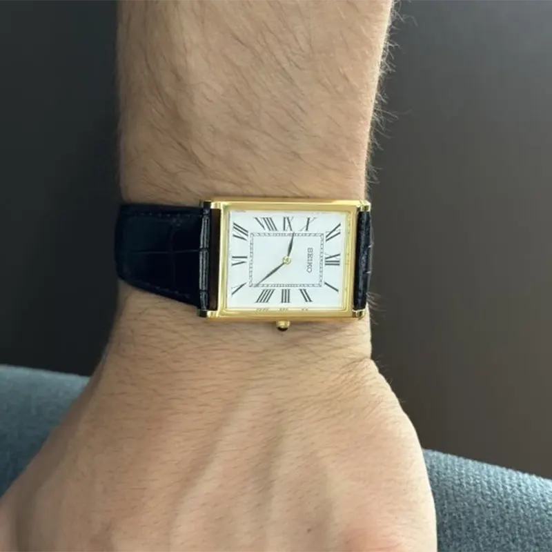 Seiko Classic Gold Tank Style Roman Numerals Men's Watch- SWR104P1